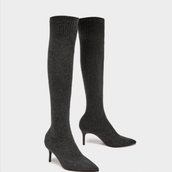 Zara Shoes - Zara Over the Knee Grey Boots